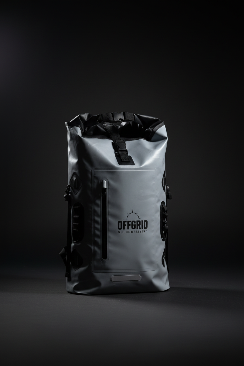 OFFGRID dry bag in dark studio